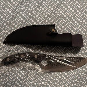 Black and Silver Knife with Sheath